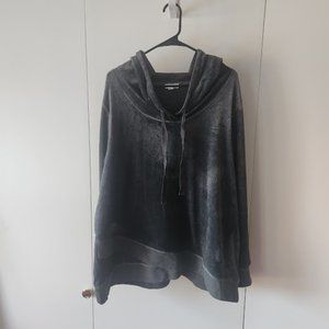 Sundance Cozy Couture: Velour Crossover Hem Hoodie - Luxe Comfort!